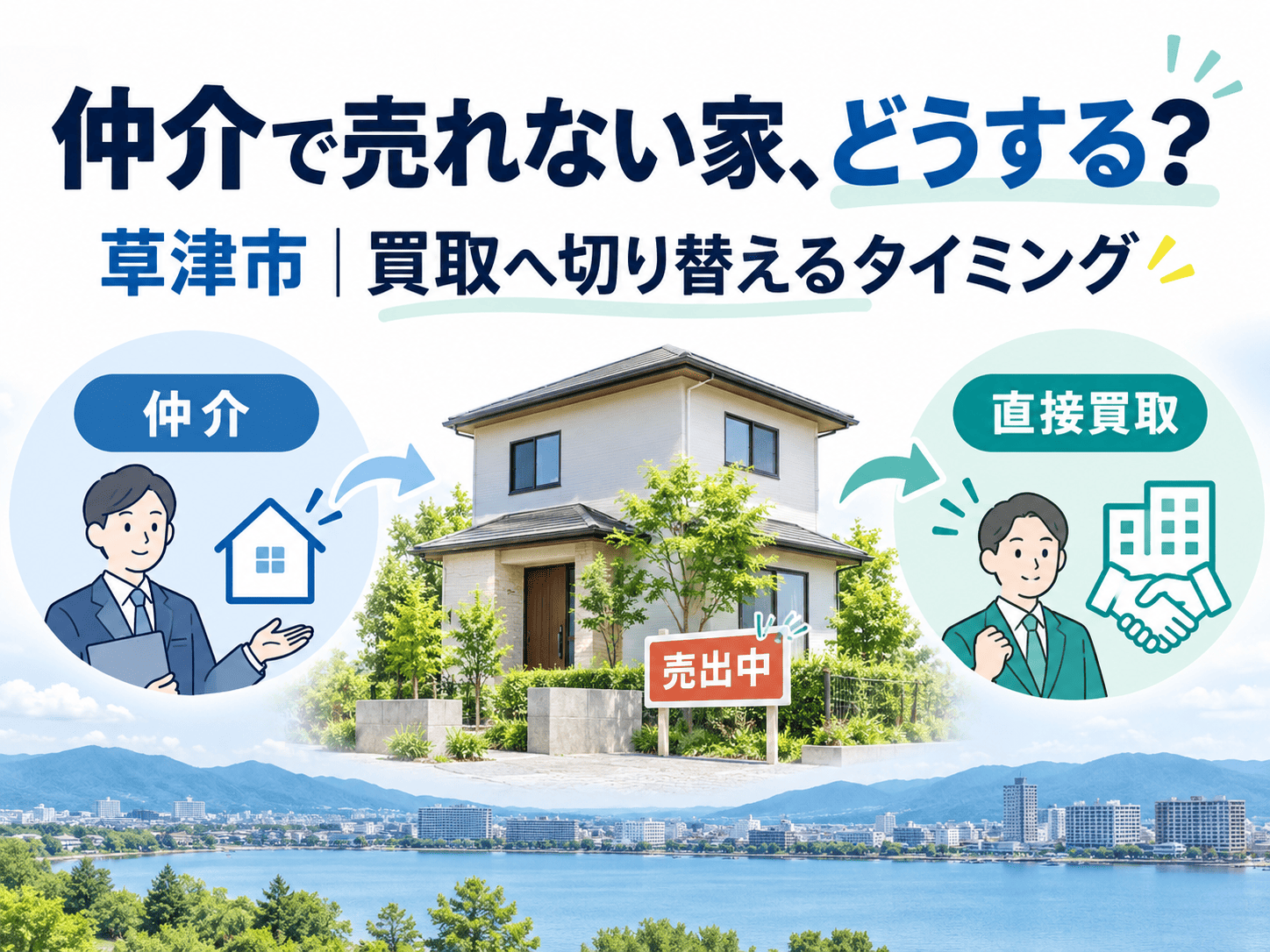 草津市で家がなかなか売れない原因は?仲介から買取へ切り替えるタイミング