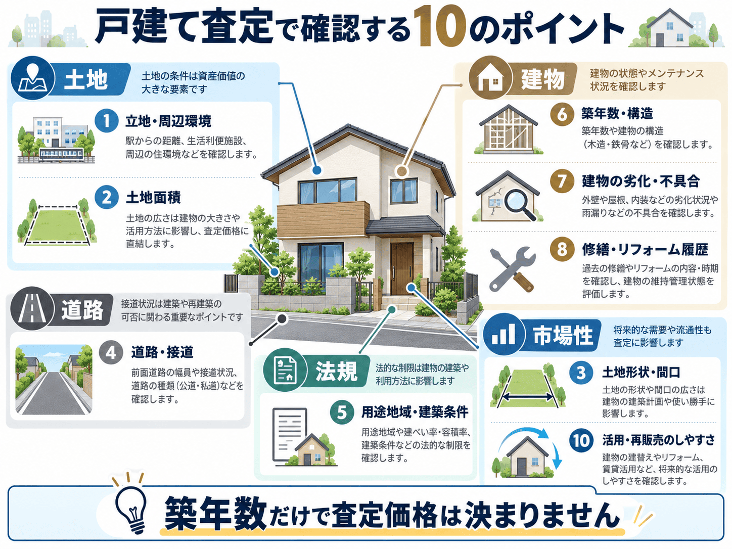 草津市の戸建て査定でチェックされるポイント｜築年数だけで価格は決まらない