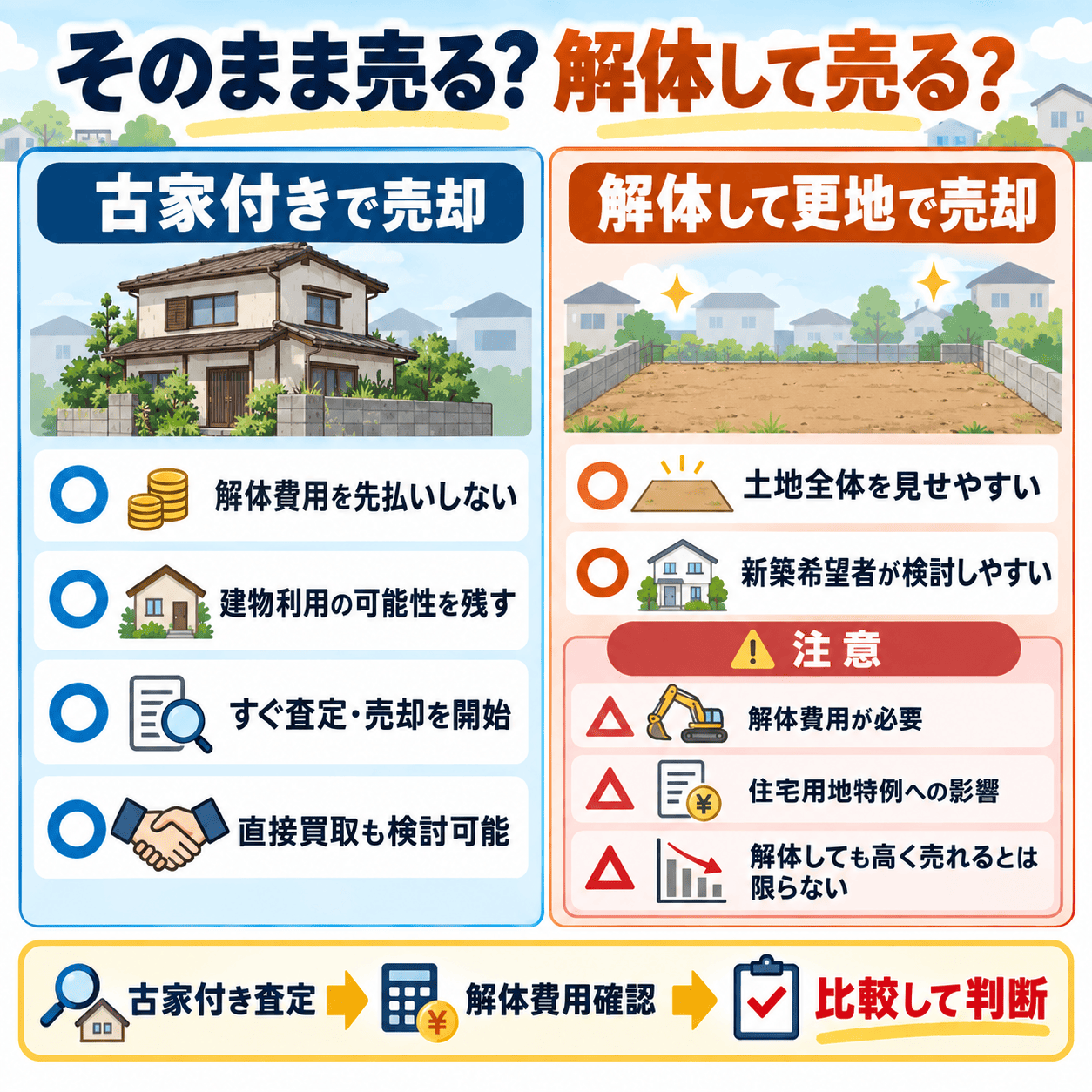 草津市の古家付き土地は解体せず売れる？そのまま買取するメリットと注意点
