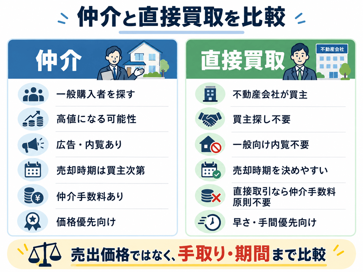 滋賀県で戸建てを売るなら買取と仲介どちら?違い・向いているケースを比較