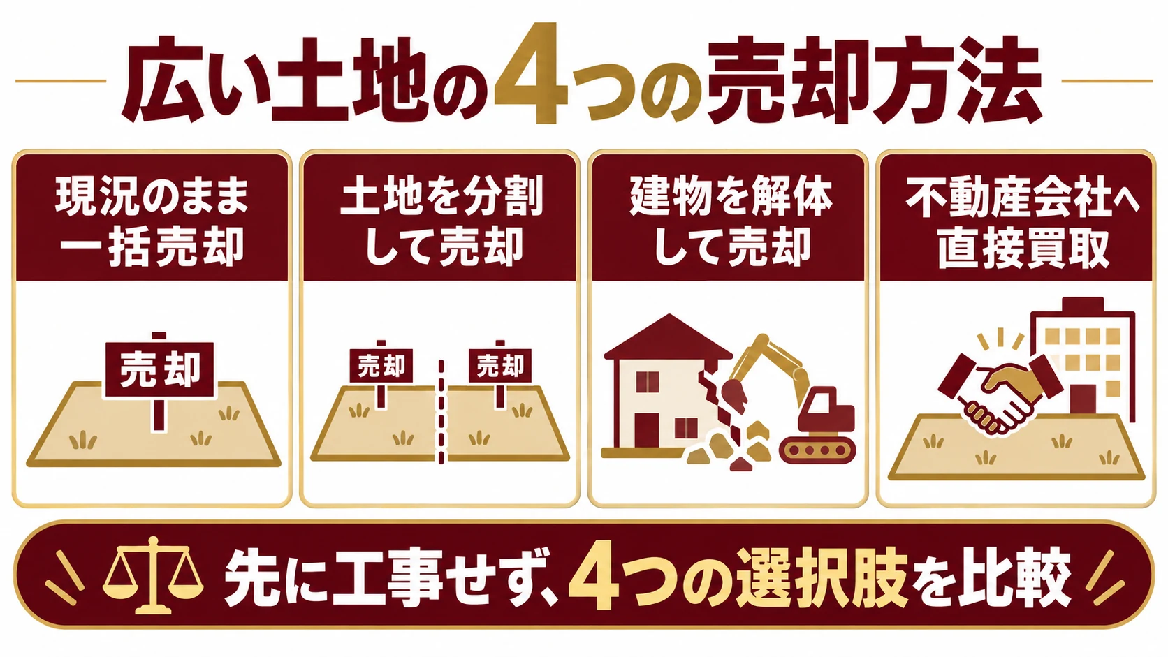 大津市で500㎡前後の広い土地を売るには?分割・建物解体・買取を比較