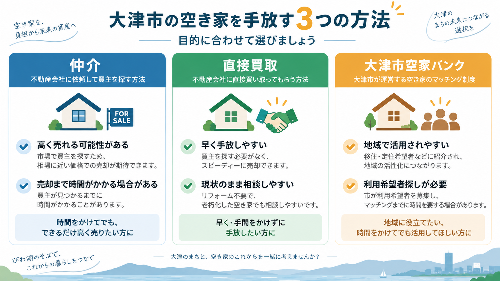 大津市の空き家を放置する前に|売却・買取を検討するタイミングとは?