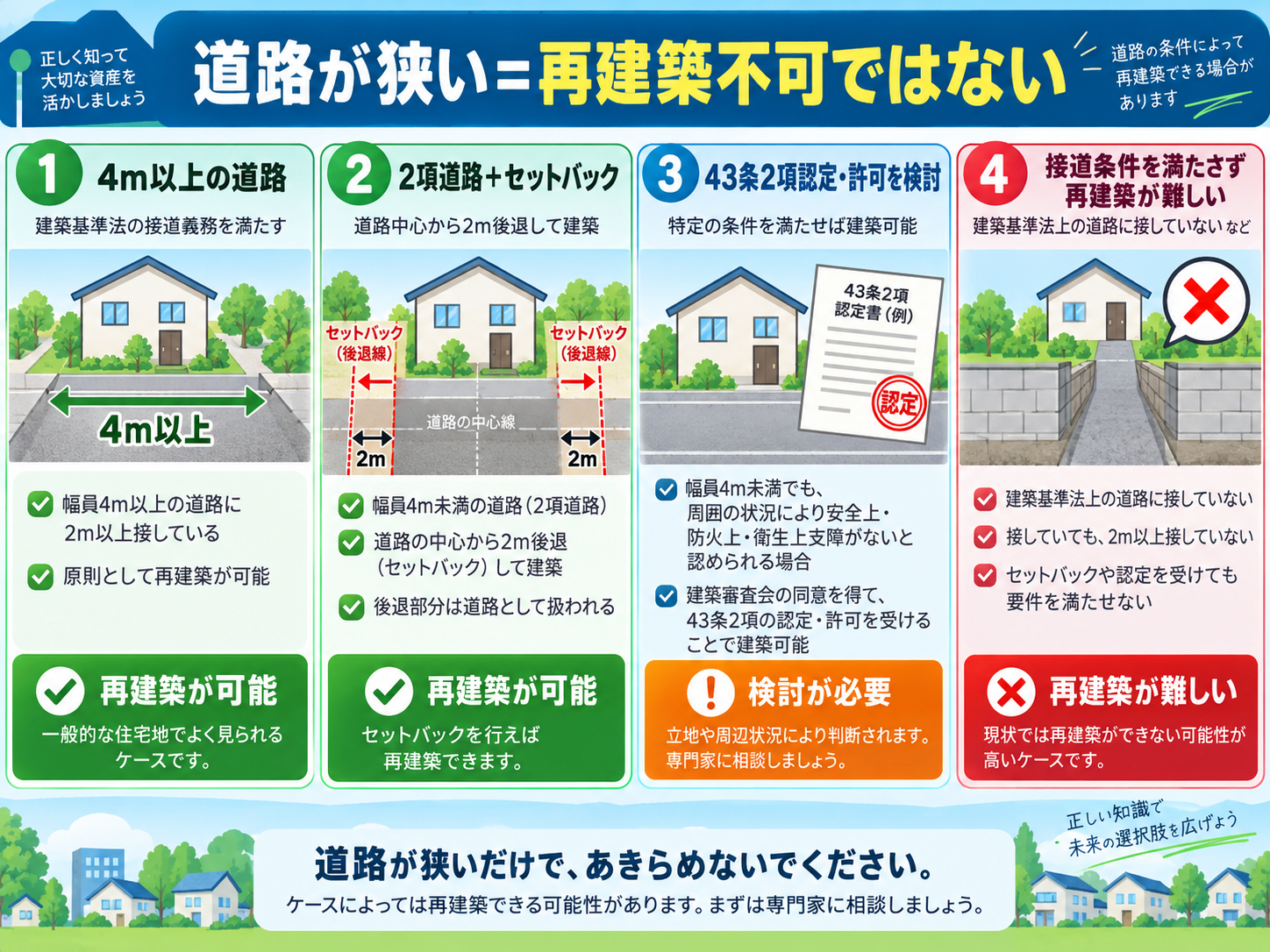 接道に問題がある家でも売れる?大津市の戸建て買取と再建築可否の確認ポイント